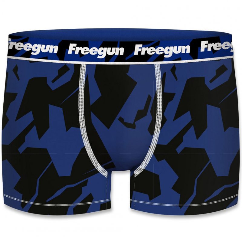 FREEGUN Boxer Homme Coton CAMOUFLAGE ASS1 Bleu Noir