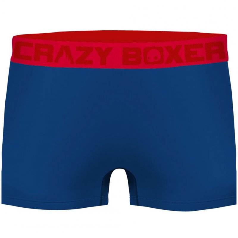 CRAZYBOXER Lot de 2 Boxers Homme Coton Bio BCBCX2 CAC Rouge Bleu