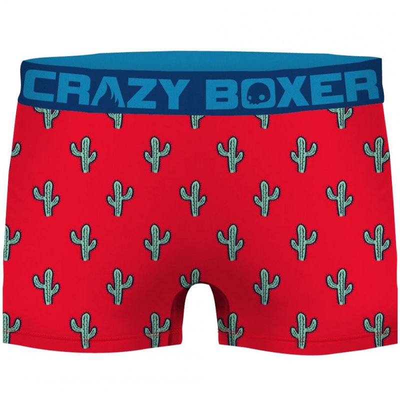 CRAZYBOXER Lot de 2 Boxers Homme Coton Bio BCBCX2 CAC Rouge Bleu