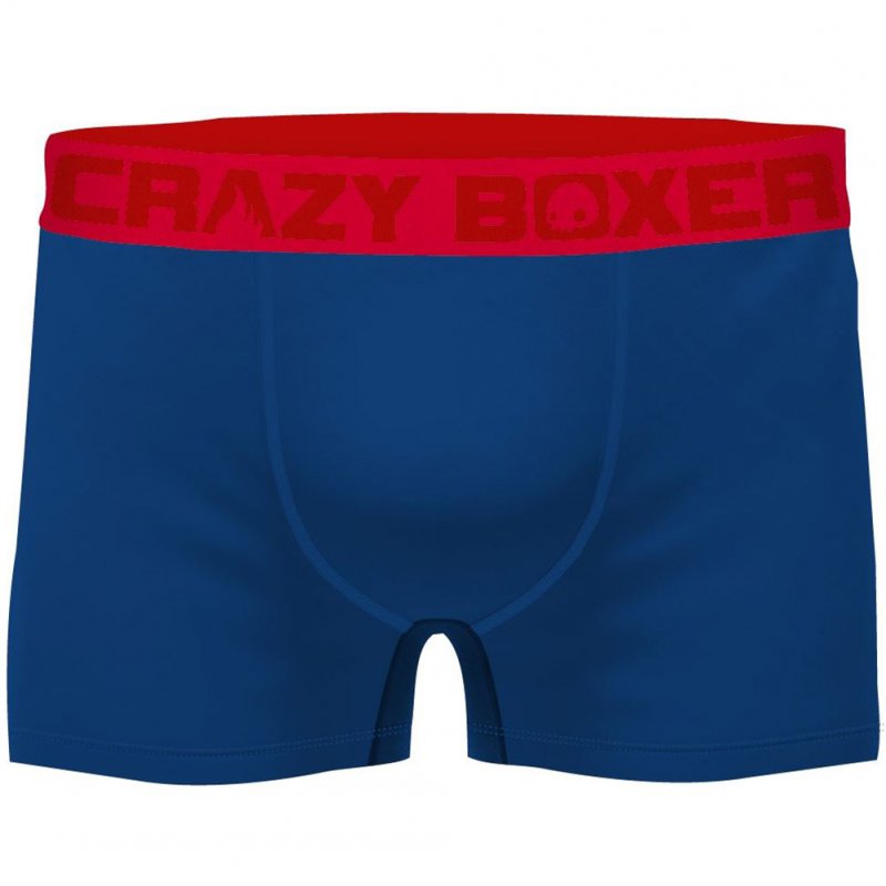 CRAZYBOXER Lot de 2 Boxers Homme Coton Bio BCBCX2 CAC Rouge Bleu