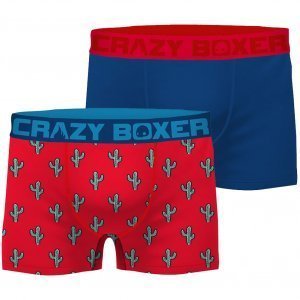 CRAZYBOXER Lot de 2 Boxers Homme Coton Bio BCBCX2 CAC Rouge Bleu