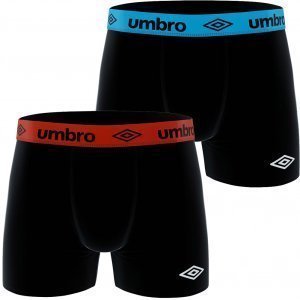 UMBRO Lot de 2 Boxers Homme Coton BCX2 ASS1Noir Orange Bleu