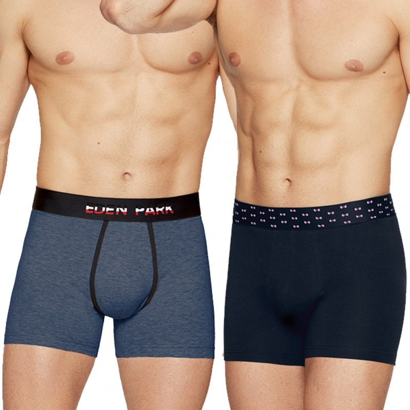 EDEN PARK Lot de 2 Boxers Homme Coton DUOUNI Bleu Marine