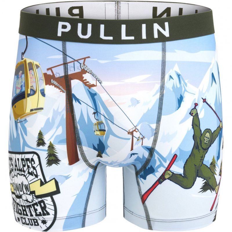 PULL IN Boxer Long Homme Microfibre BIGFOOT Blanc Ciel