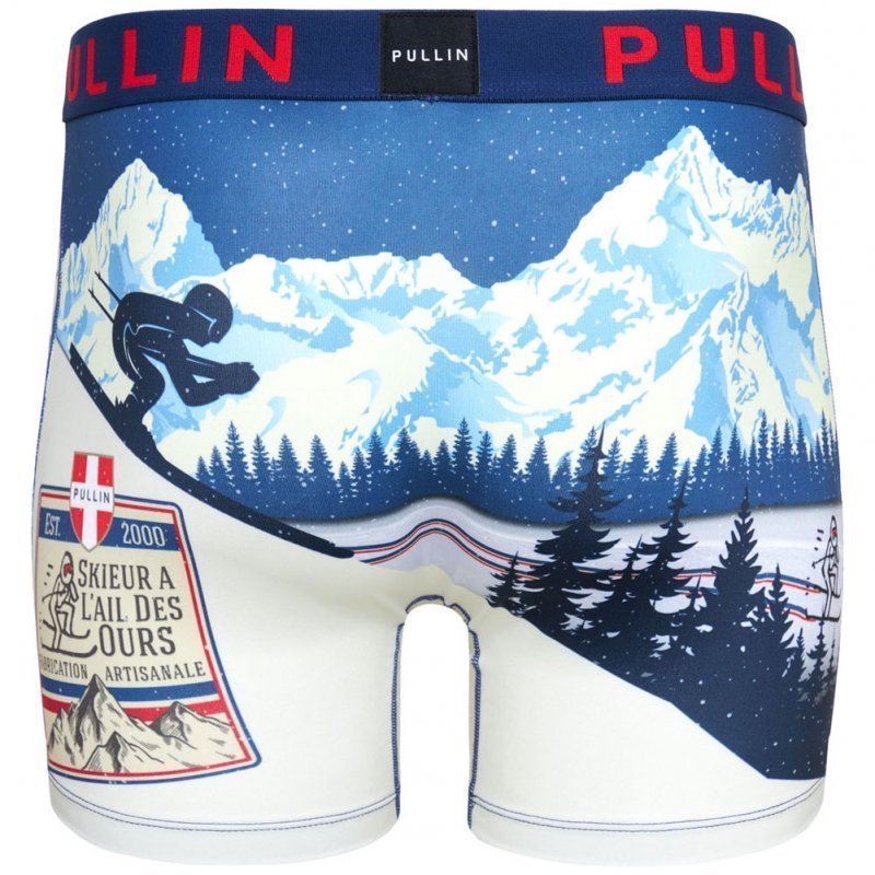 PULL IN Boxer Long Homme Microfibre SKIEURALAIL Bleu Blanc