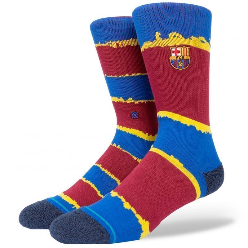 STANCE Chaussettes Homme Microcoton FCB STRIPE Bleu Bordeaux FC BARCELONE