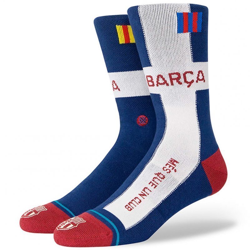 STANCE Chaussettes Homme Microcoton FCB CROSS Bleu Blanc FC BARCELONE