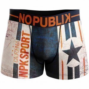 NO PUBLIK Boxer Homme Microfibre CALIFORNIA Blanc Bleu