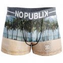 NO PUBLIK Lot de 3 Boxers Homme Microfibre BEACH Bleu Beige