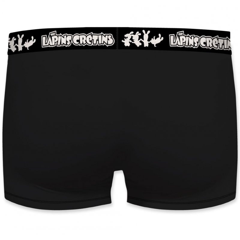 LAPINS CRETINS Boxer Homme Microfibre BAL Noir Rouge