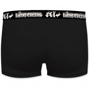 LAPINS CRETINS Boxer Homme Microfibre LOV Noir Rouge