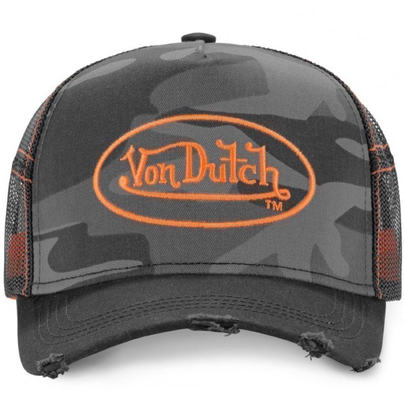 VON DUTCH Casquette Homme MicroCoton CAM ORA Kaki Orange