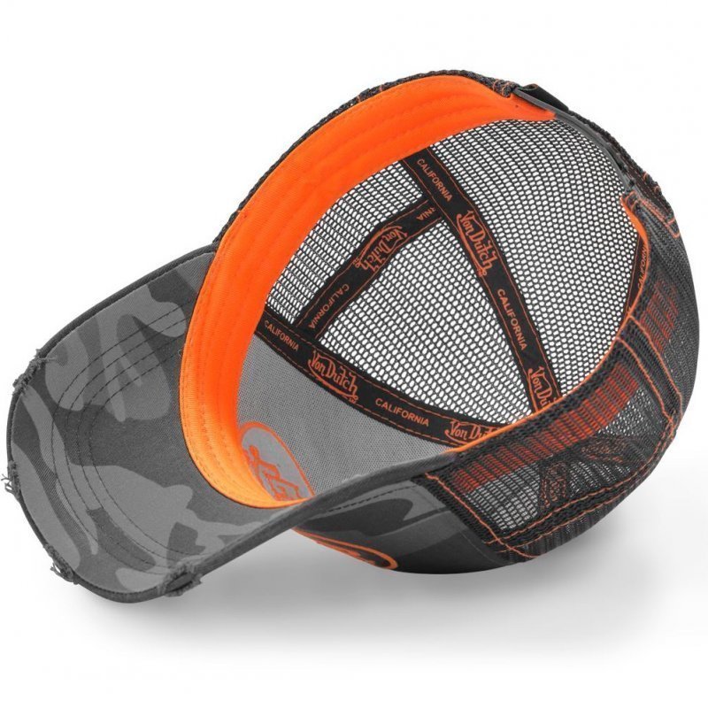 VON DUTCH Casquette Homme MicroCoton CAM ORA Kaki Orange