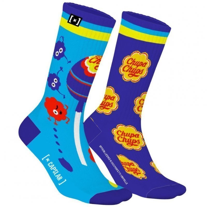 CHUPA CHUPS Chaussettes Homme Coton TENMON Bleu Jaune CAPSLAB