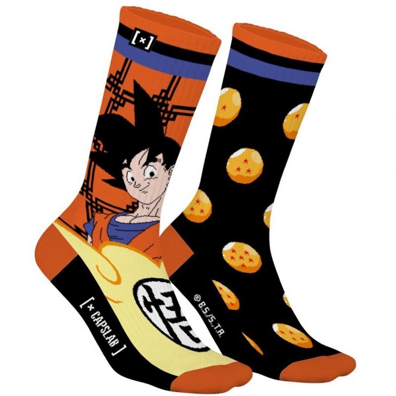 DRAGON BALL Z Chaussettes Homme Coton TENGOK Noir Orange CAPSLAB