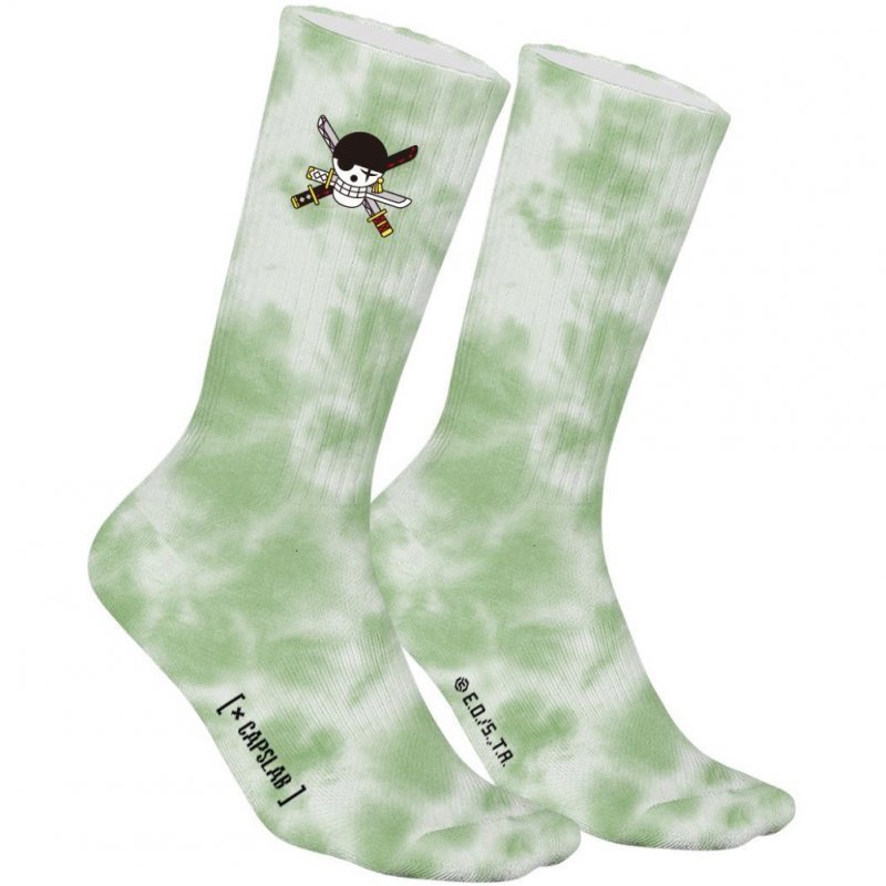 ONE PIECE Chaussettes Homme Coton Blanc Vert CAPSLAB