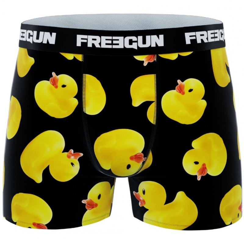 FREEGUN Boxer Homme Microfibre BEST CANARD Noir Jaune