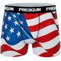 FREEGUN Boxer Homme Microfibre BEST USA Bleu Rouge