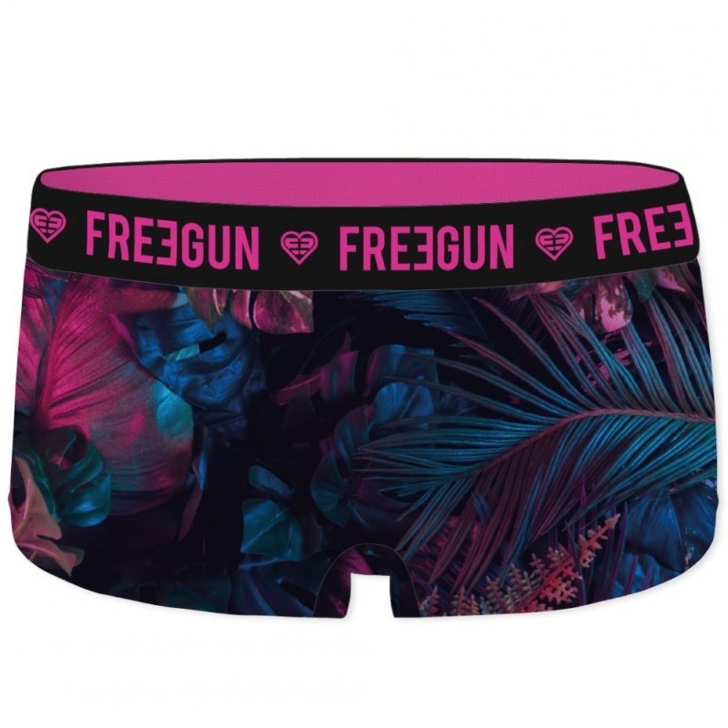 FREEGUN Boxer Fille Microfibre NEO Noir Rose