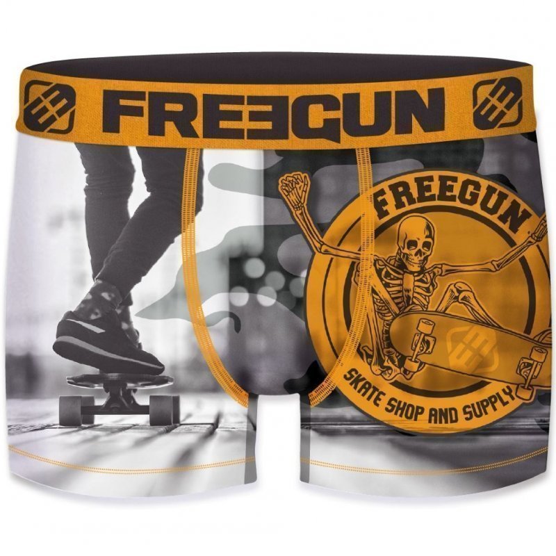 FREEGUN Boxer Homme Microfibre SKA3 Gris Orange