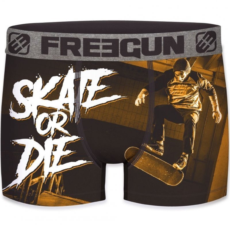 FREEGUN Boxer Homme Microfibre SKA4 Noir Orange