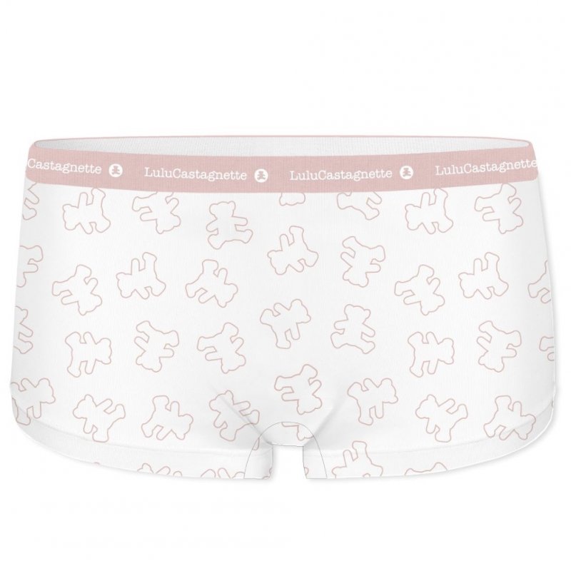 LULU CASTAGNETTE Boxer Fille Coton SHCASS1 Blanc