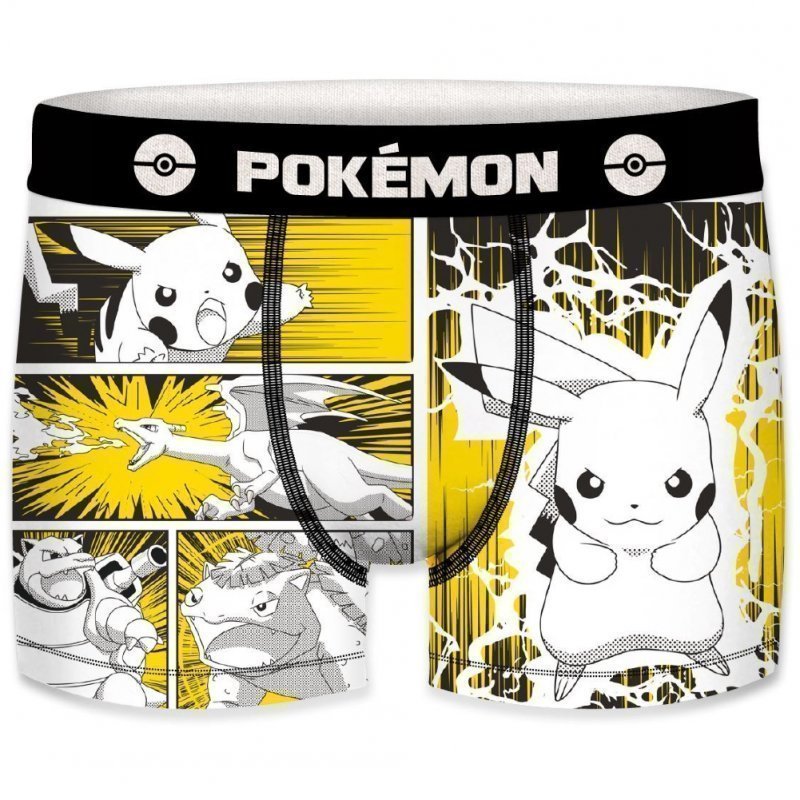 POKEMON Boxer Garçon Microfibre COM Noir Jaune