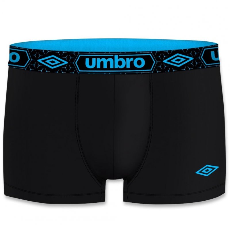UMBRO Boxer Homme Coton BCASS5 Noir Bleu