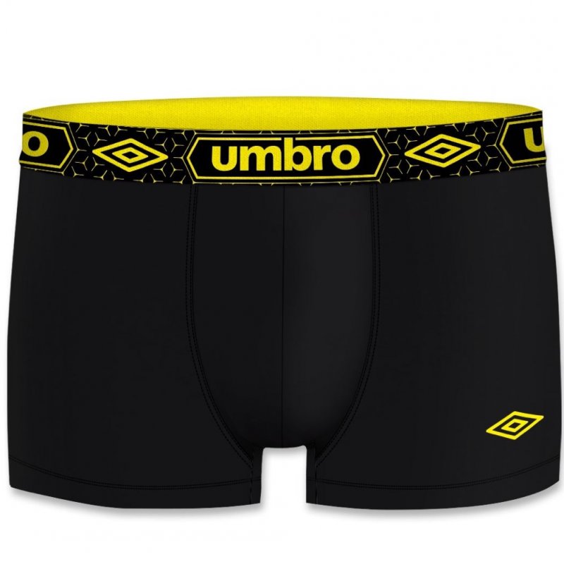 UMBRO Boxer Homme Coton BCASS5 Noir Jaune