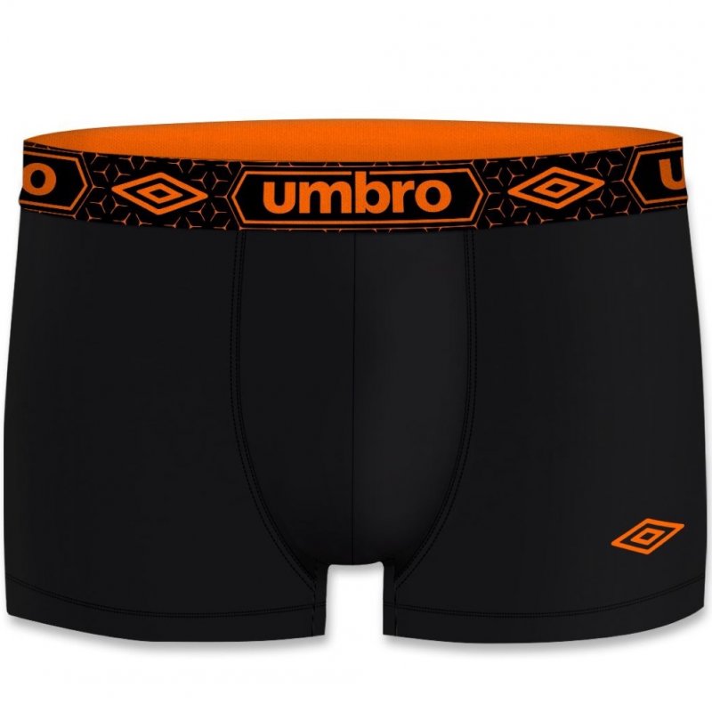 UMBRO Boxer Homme Coton BCASS5 Noir Orange