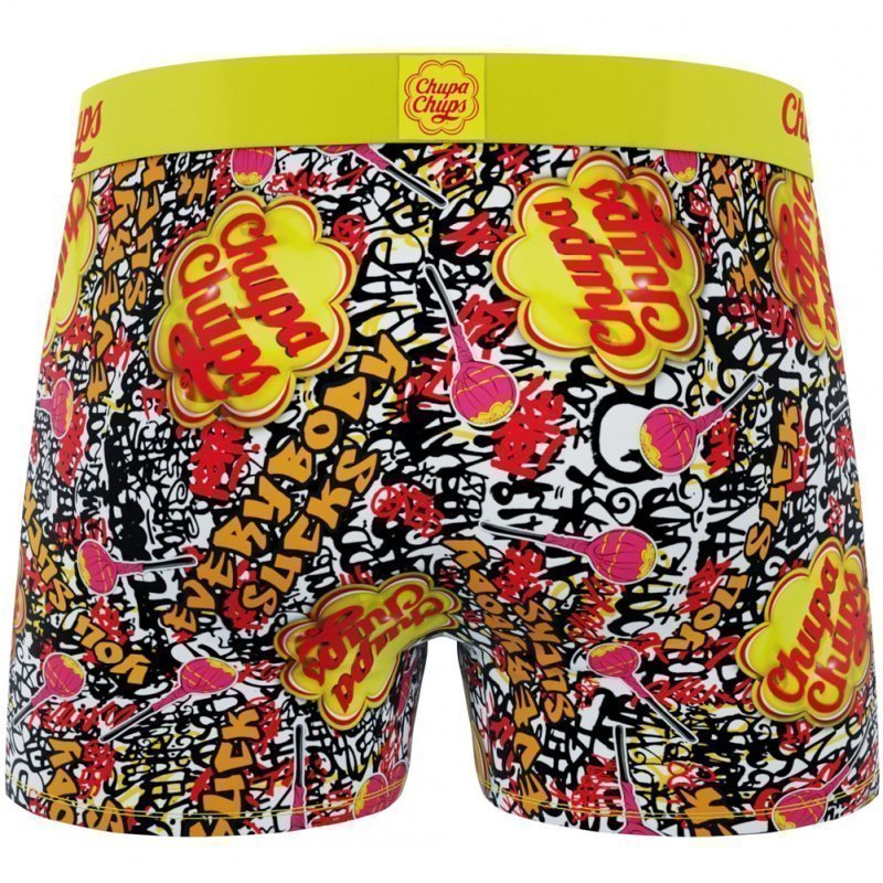 FREEGUN Boxer Homme Microfibre SUC Jaune Rouge CHUPA CHUPS