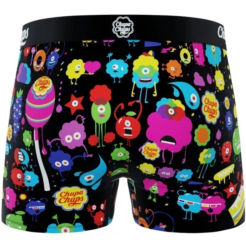 FREEGUN Boxer Homme Microfibre CHA Noir Multicolore CHUPA CHUPS