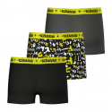 ATHENA Lot de 3 Boxers Garçon Coton ECOPACK TRIO POP Noir Gris Jaune