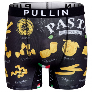 PULL IN Boxer Long Homme Microfibre PASTA Noir Jaune PULL IN Boxer Long Homme Microfibre PASTA Noir Jaune