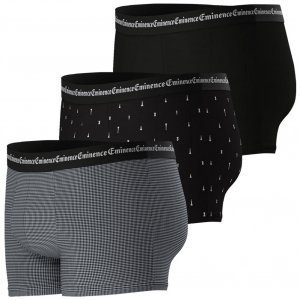 EMINENCE 3 Boxers Homme Coton BUSINESSPRINT Damier Echec Noir