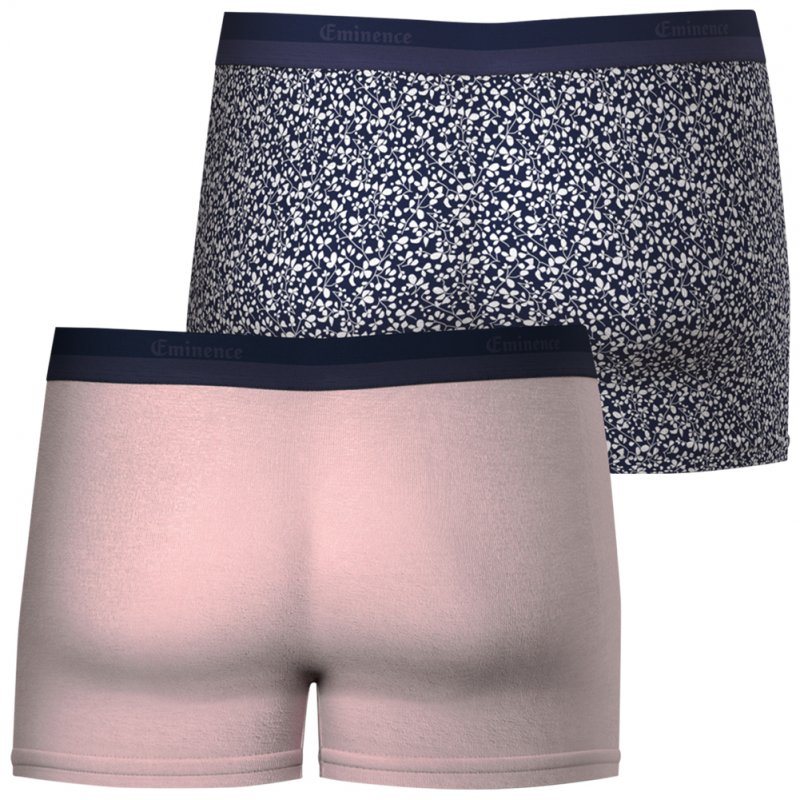 EMINENCE Lot de 2 Boxers Homme Coton Bio EDITION Rose Feuillage marine