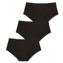 ATHENA Lot de 3 Boxers Femme Coton ECOPACK Noir