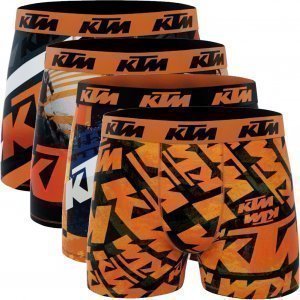 KTM Pack 4 Boxers Homme Microfibre KTM9 Noir Orange