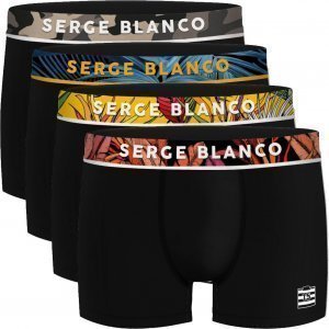 SERGE BLANCO Pack 4 Boxers Coton Homme CLAASS4 Noir Multicolore