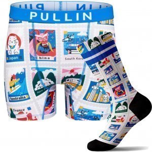 PULLIN Pack Boxer Homme Chaussettes Homme POSTALE Blanc Multi