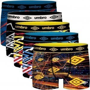 UMBRO Pack 5 Boxers Microficbre Homme SUBASS2 NoirJaune RougeBleu