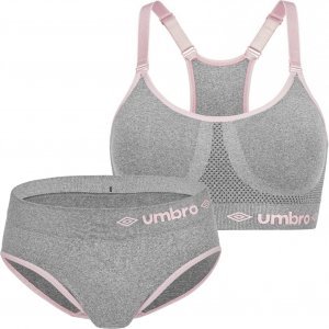 UMBRO Ensemble Femme Microfibre UNI Gris chiné Rose