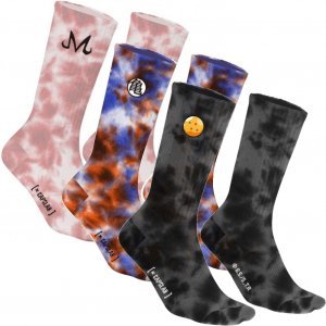 DRAGON BALL Z 3 Paires Chaussettes Homme TYE Orange Noir Blanc