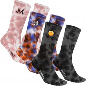 DRAGON BALL Z Pack 3 Paires de Chaussettes Homme Coton TYE Orange Noir Violet Blanc CAPSLAB