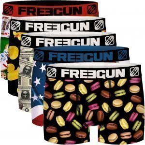 FREEGUN Pack 5 Boxers Microfibre Homme FGA14 Multicolore