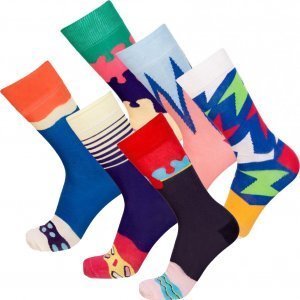 CRAZYSOCKS Pack 6 Paires de Chaussettes Homme Coton bio DONUTS Multicolore