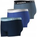 ATHENA Lot de 3 Boxers Homme Coton EASY COLOR Marine Bleu Gris