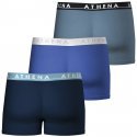 ATHENA Lot de 3 Boxers Homme Coton EASY COLOR Marine Bleu Gris