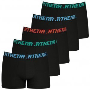ATHENA Lot de 5 Boxers Homme Coton ECO PACK MODE Noir