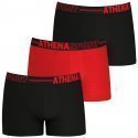 ATHENA Lot de 3 Boxers Homme Microfibre ECO PACK SPORT Noir Rouge